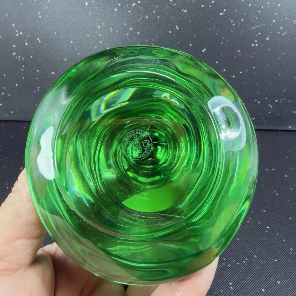 BACCARAT Crystal Green‎ Christmas Tree Figurine Noel Enchanting Eye Fir Signed